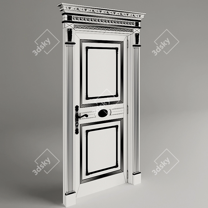 Elegant Classic Door 3D model image 3