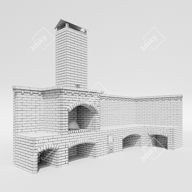STOZIM BBQ: Authentic Brick-Style Model 3D model image 2