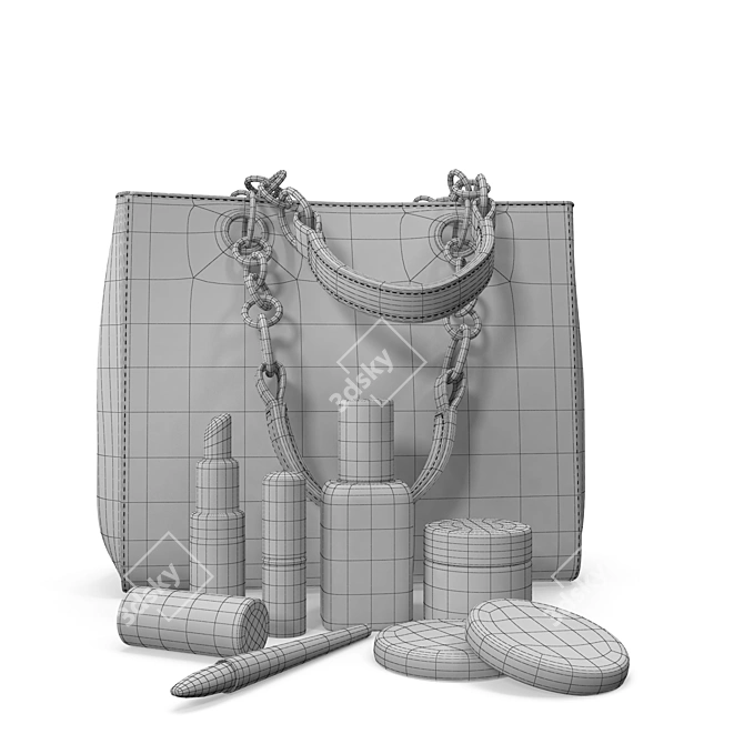 Title: Elegant Essentials Handbag Set 3D model image 2