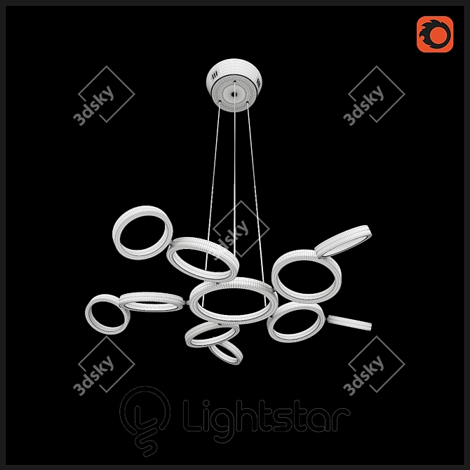 Elegant Starlight Chandelier 3D model image 3