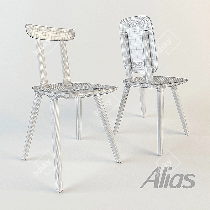 Sleek Tabu Chairs by Alias 3D model image 2