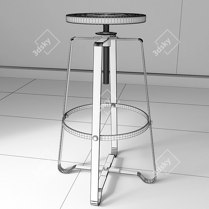 Vintage Deyton Barstool: Classic Charm for Bars & Homes 3D model image 3