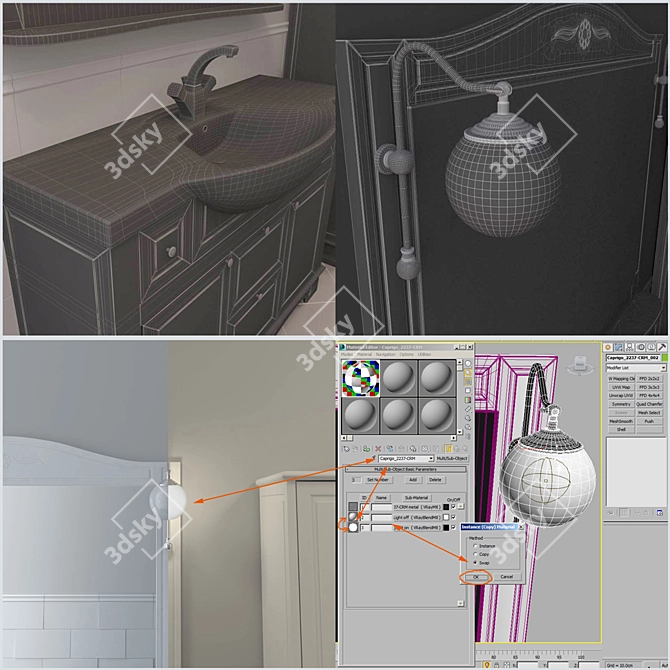 EcoGreen Korfu Vanity Set 3D model image 3