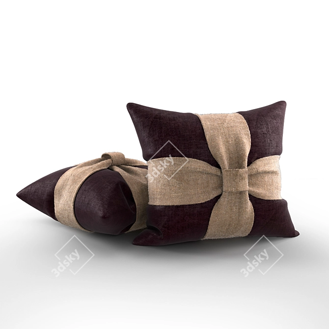 Rustic Burlap Cushion 3D model image 1