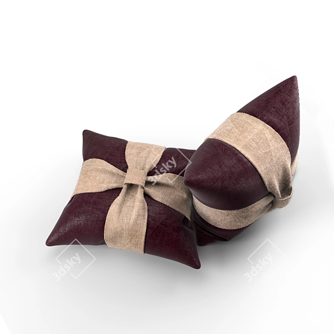 Rustic Burlap Cushion 3D model image 2