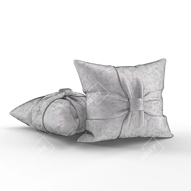 Rustic Burlap Cushion 3D model image 3