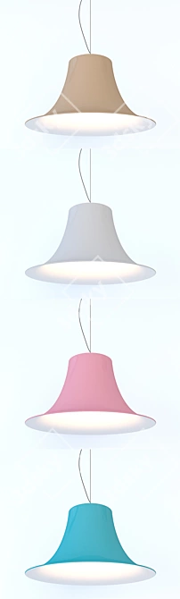 Sleek Polycarbonate Pendant Light 3D model image 2