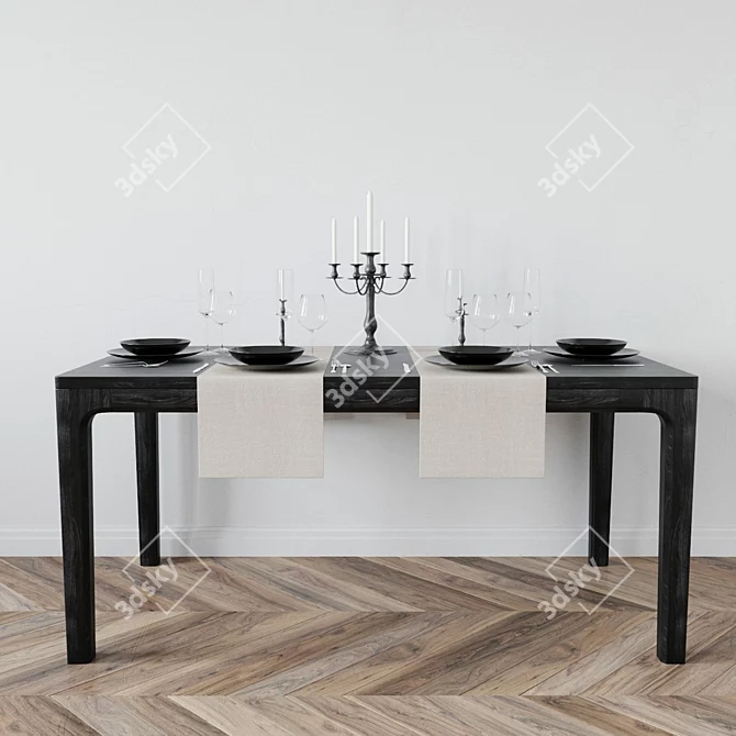MAVIS Wooden Dining Table - 1600*800*750 mm 3D model image 1
