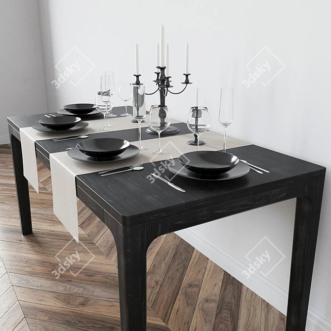 MAVIS Wooden Dining Table - 1600*800*750 mm 3D model image 2