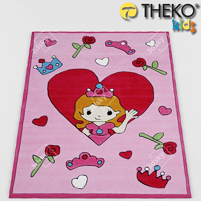 Pretty in Pink: Theko Maui 4133 Rug 3D model image 1