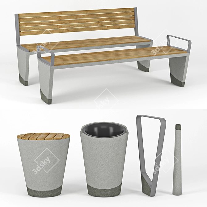 Urban Essentials: Street Furniture 3D model image 1