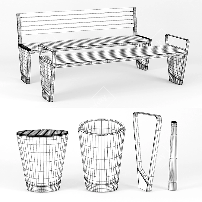Urban Essentials: Street Furniture 3D model image 2