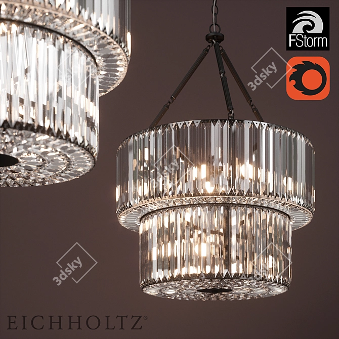 Eichholtz Infinity Double Pendant Light 3D model image 1