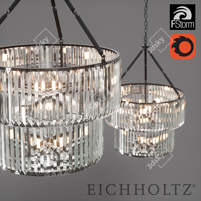 Eichholtz Infinity Double Pendant Light 3D model image 2