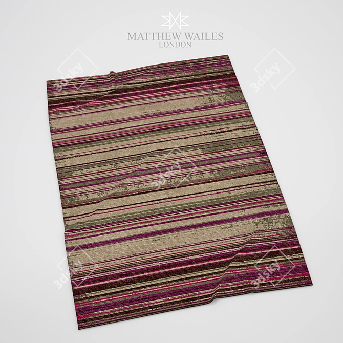 Faded Stripe Rug: Realistic, High-Quality Design 3D model image 1