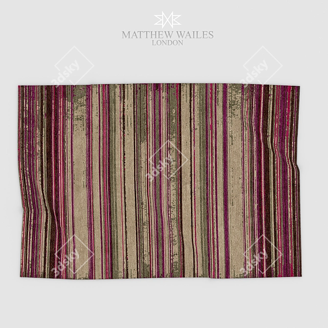 Faded Stripe Rug: Realistic, High-Quality Design 3D model image 3