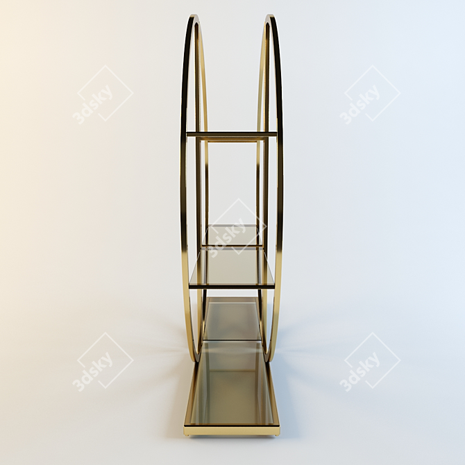 Decadence Bookcase: Opulent Art Deco Elegance 3D model image 3