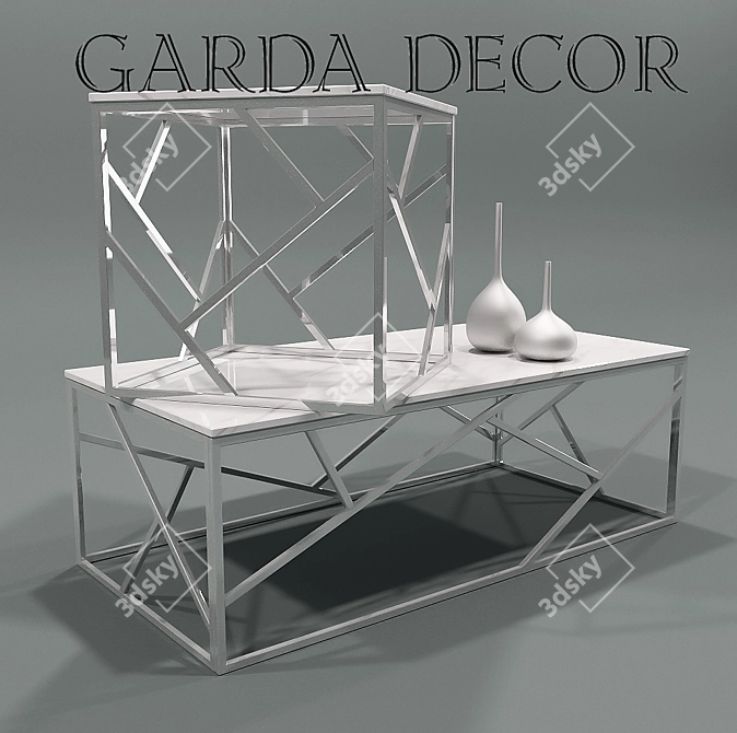 Marble Journal Tables - Garda Decor 3D model image 1