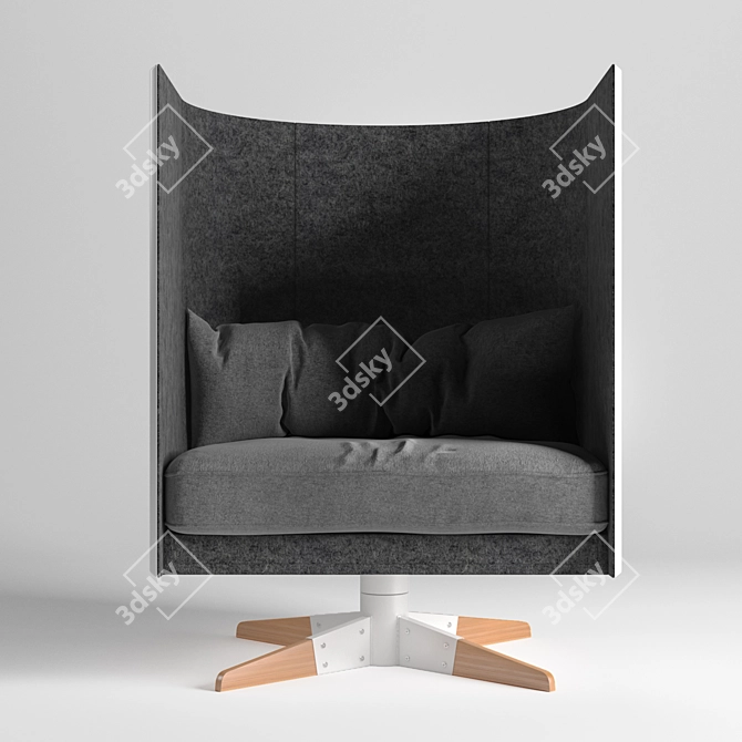 Modern Upholstered Swivel Chair 3D model image 1