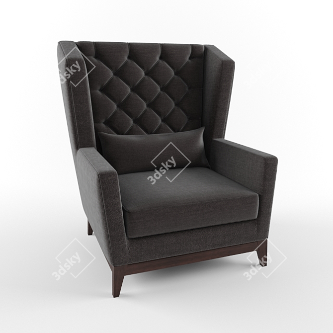 Italian Classic: Aurora Lounge Armchair 3D model image 1