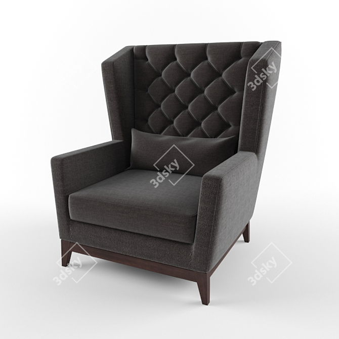 Italian Classic: Aurora Lounge Armchair 3D model image 2