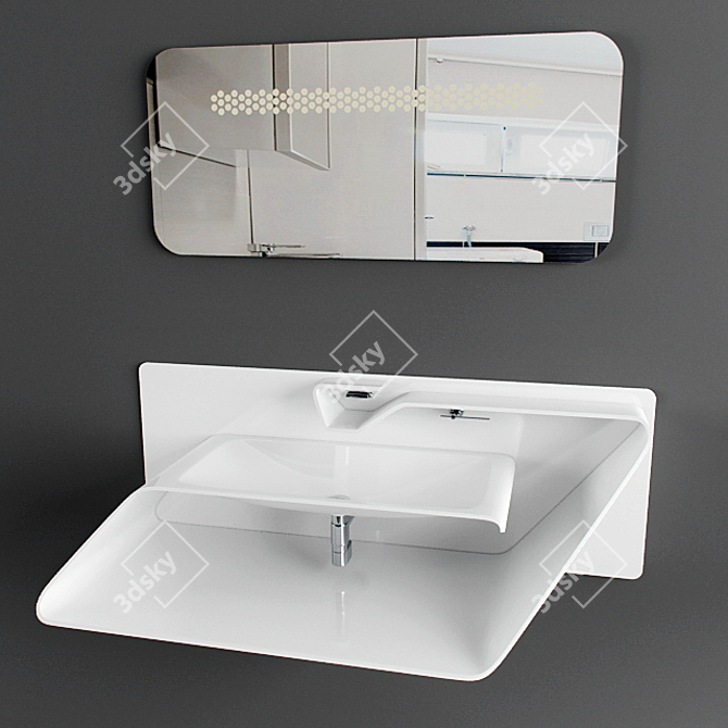 Sleek Corian Bathroom Set by Bandini 3D model image 1