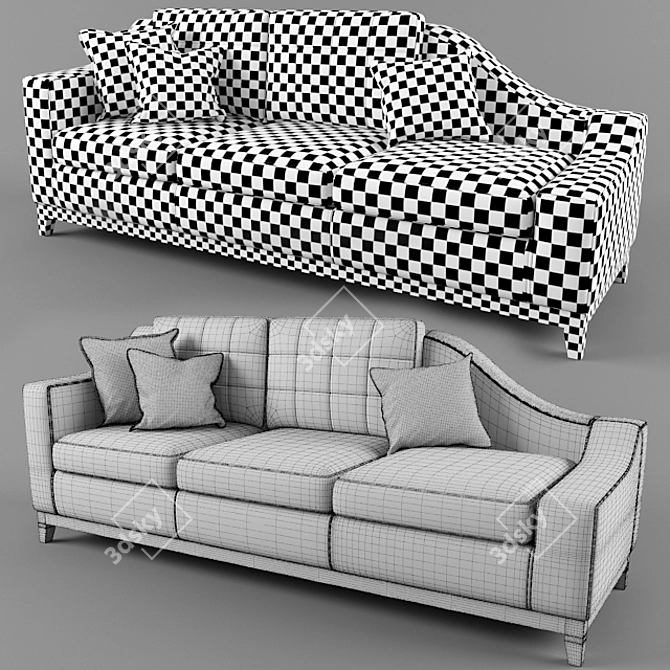 Modern Leather Sofa with Reclining Armrests 3D model image 3