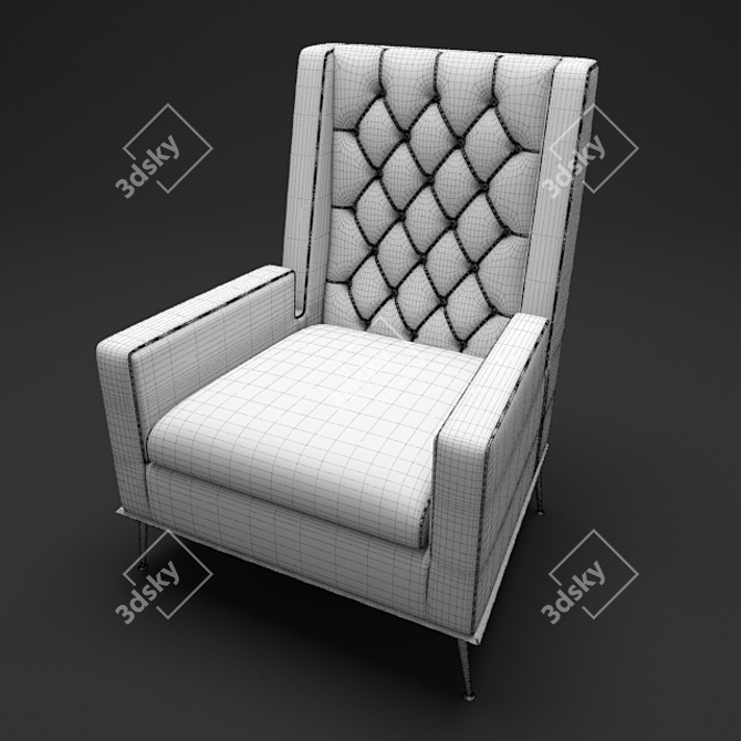 Title: Classic Elegance Victoria Armchair 3D model image 3