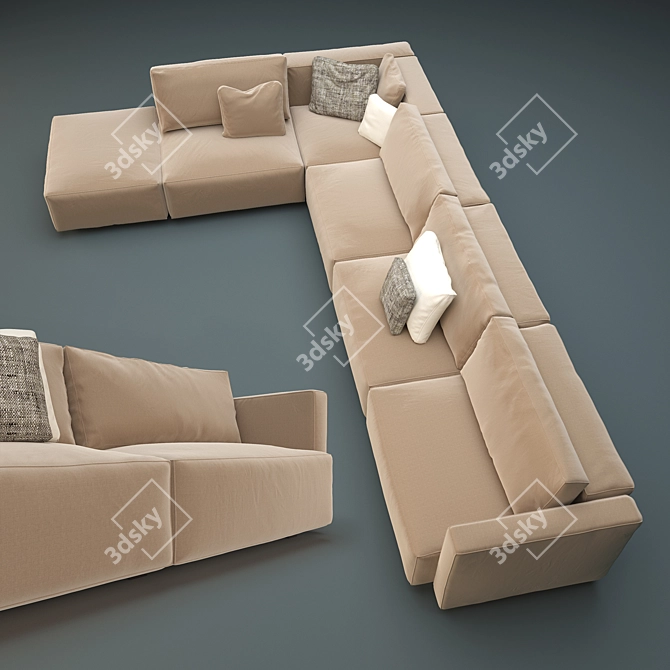 Luxury Italian Corner Sofa: Le Nuvole/SWAN 3D model image 2