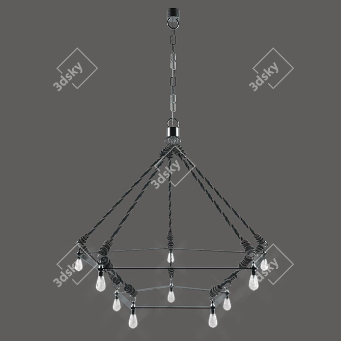 Elegant Crystal Chandelier 3D model image 1