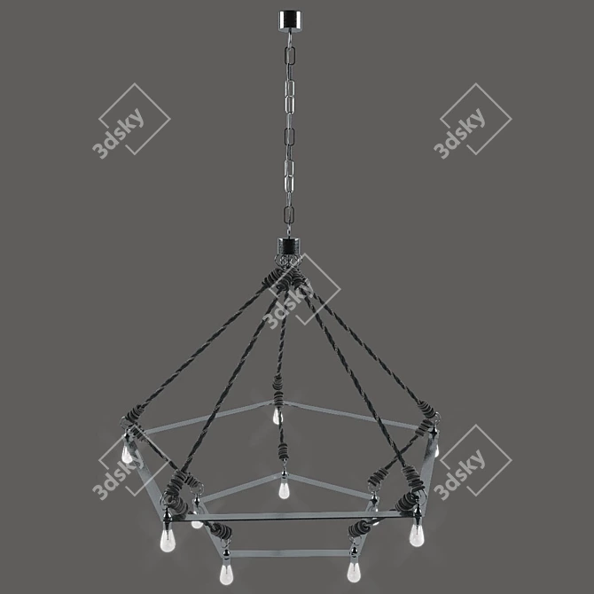 Elegant Crystal Chandelier 3D model image 2