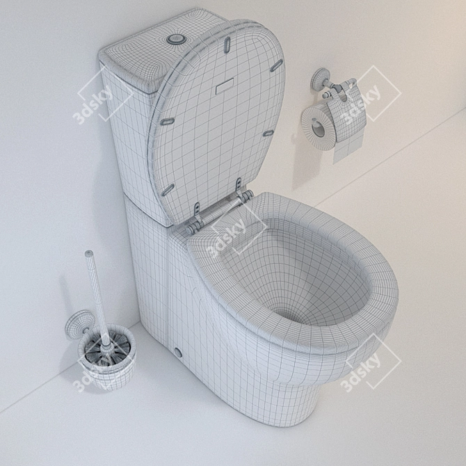Cersanit WC and Accessories Set 3D model image 2