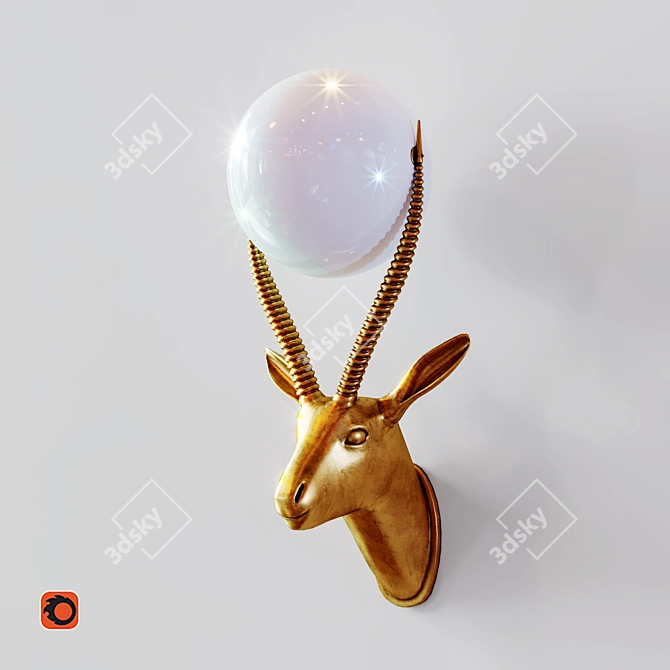 Graceful Gazelle Sconce 3D model image 1