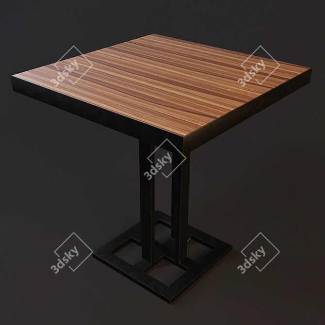 Studded Metal Table: Low & High Bar 3D model image 1