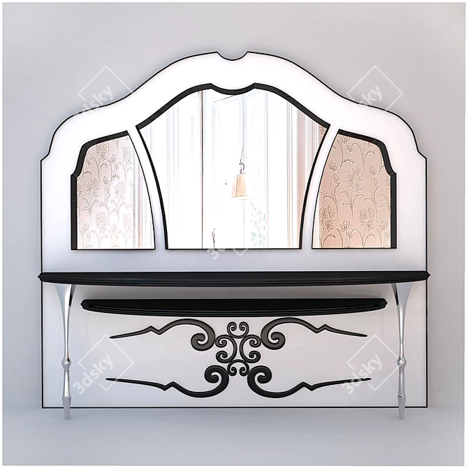 Elegant Mirror Console Set 3D model image 1