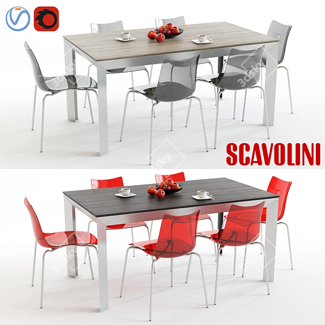 Modern Scavolini Tai and Flash Set 3D model image 1