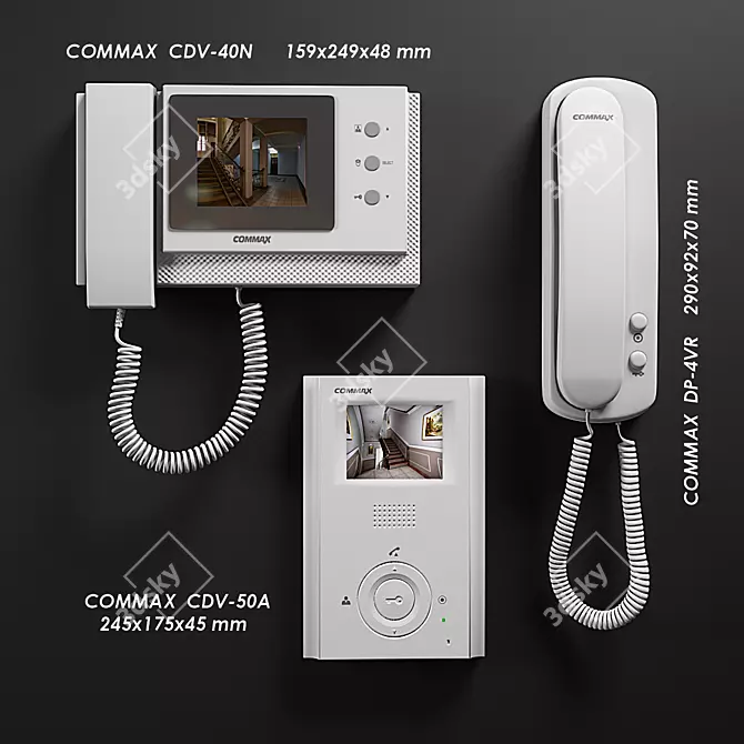 COMMAX Intercoms: DP-4VR, CDV-40N, CDV-50A 3D model image 1