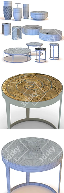 Contemporary Fratelli Longhi Coffee Tables Set 3D model image 3