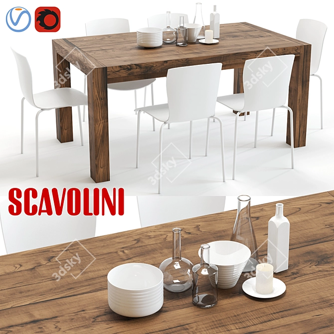 Elegant Scavolini Agape & Chatty Set 3D model image 1