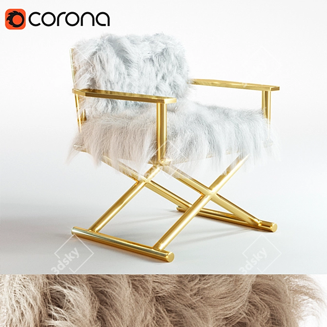 Cozy Tibetan Fur Chair 3D model image 1