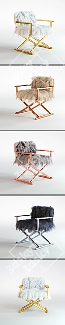 Cozy Tibetan Fur Chair 3D model image 2