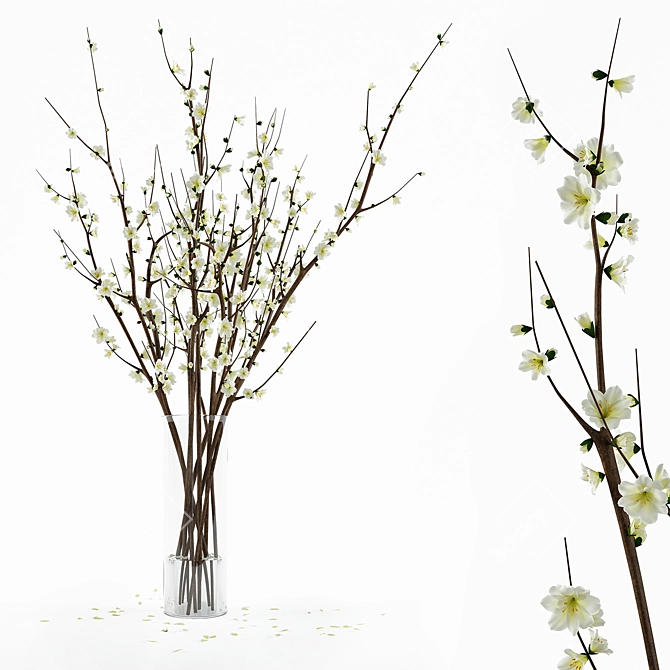 Elegant Branches Vase 3D model image 1