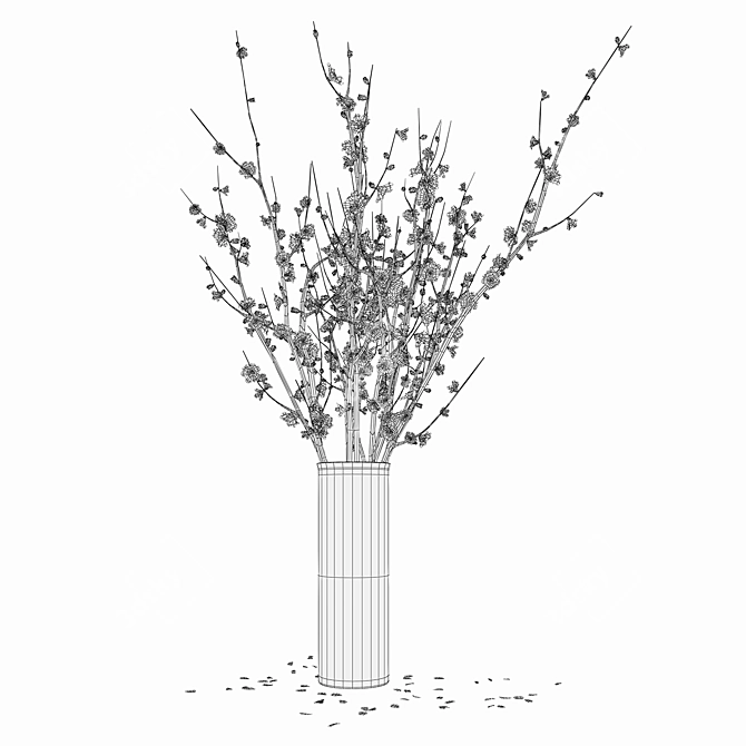 Elegant Branches Vase 3D model image 3