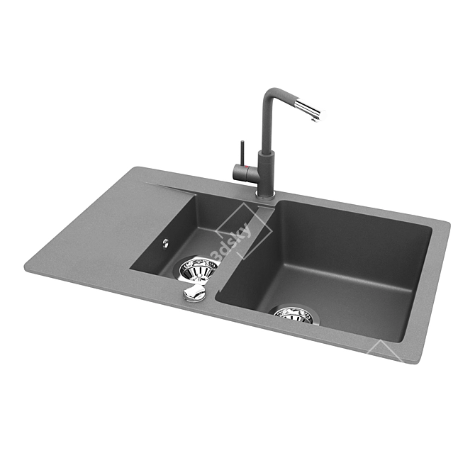 AquaSanita CUBA SQC 151 + FORTE 5555: The Ultimate Kitchen Sink Set 3D model image 2