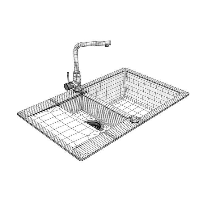 AquaSanita CUBA SQC 151 + FORTE 5555: The Ultimate Kitchen Sink Set 3D model image 3