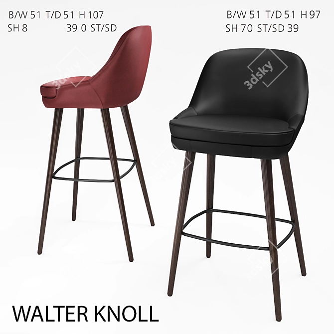 Elegant Walter Knoll Chair 3D model image 1