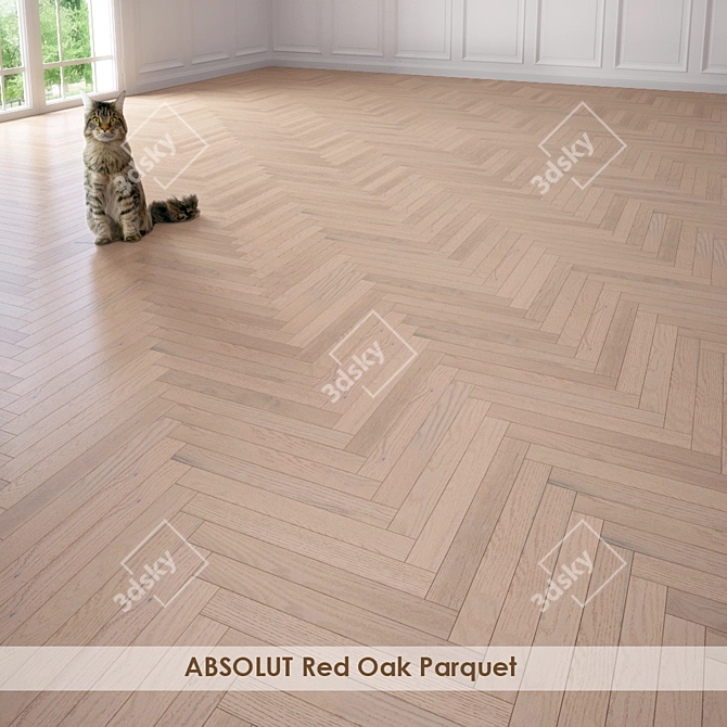 ABSOLUT Red Oak Parquet Collection 3D model image 2