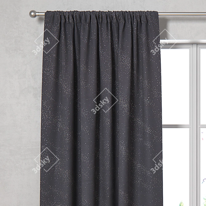 Sleek Polys Curtain Set 3D model image 2