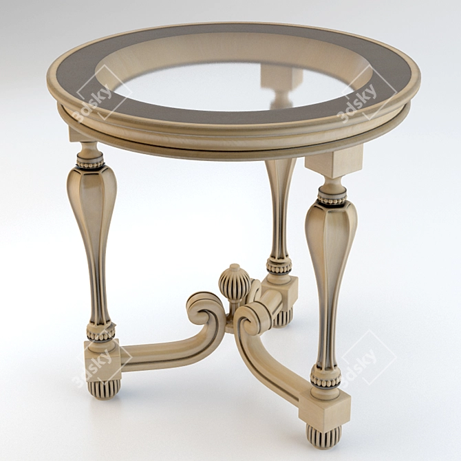 Stylish Wooden Coffee Table 3D model image 1