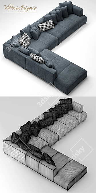 Elegant Frigerio Salotti Sofa 3D model image 3